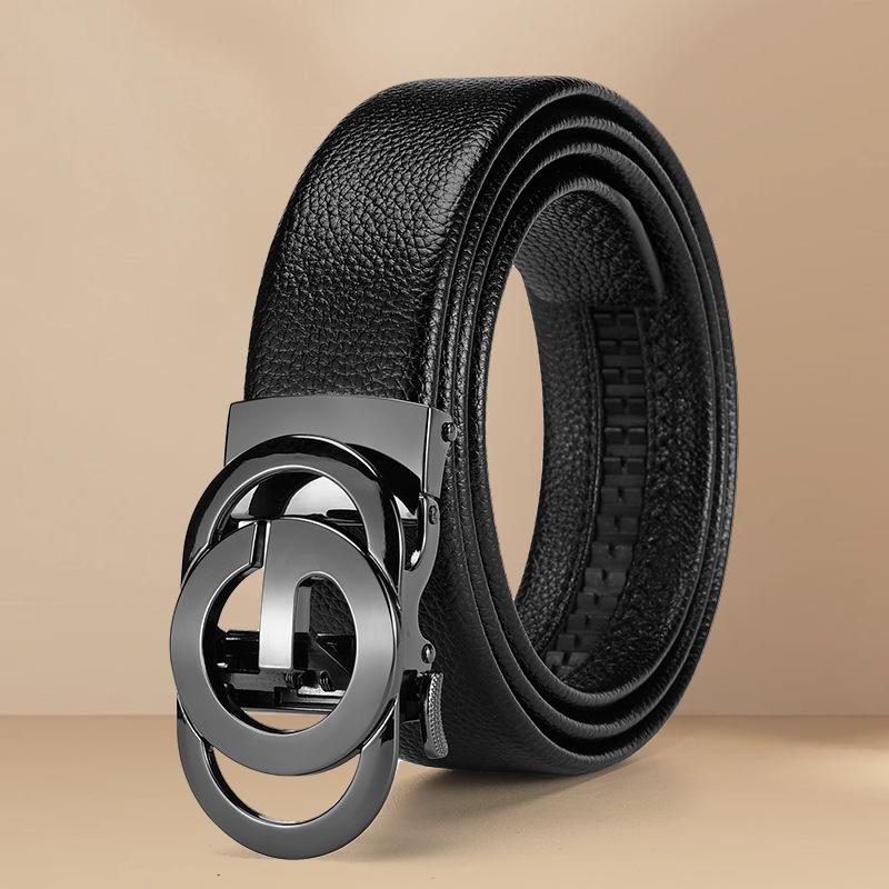 Herren Echtleder Gürtel mit Leoparden-Schnalle - Lässig Vielseitig Mode Tide