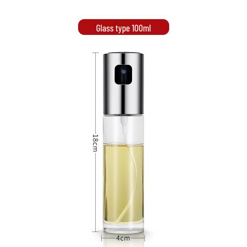 260ml Glass Press-Type Oil and Water Spray Bottle - Non-Drip, Transparent Kitchen and Watering Can.