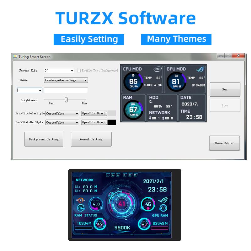 3,5palcový sekundární monitor IPS USB Type-C 320×480 AIDA64 Zobrazovač stavu CPU GPU RAM HDD pro Windows 10/11