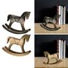 Rocking Horse Wooden Sculpture Ornament Figurine for Shelf Living Room Gift Bedroom