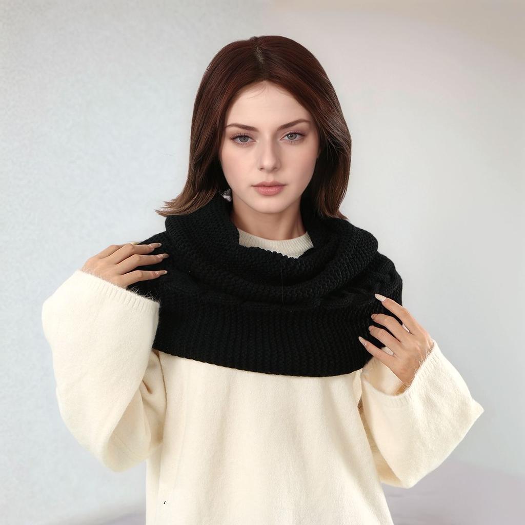 Women Ladies Knitting Scarf Winter Warm Necklace Scarf for Women Clothing Accessories Imitation Cashmere Female Scarves