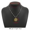 Stainless Steel Personality Sun Star Moon Pendant Necklace Creative Design Black And White Rope Necklace