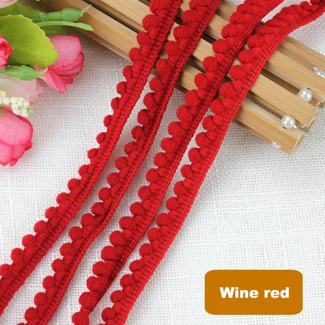 1-10Yards Mini Colorful Pearl Pompom Decoration Ball Tassel Ribbon Sewing Lace Knitted Fabric Handmade DIY Craft Accessories