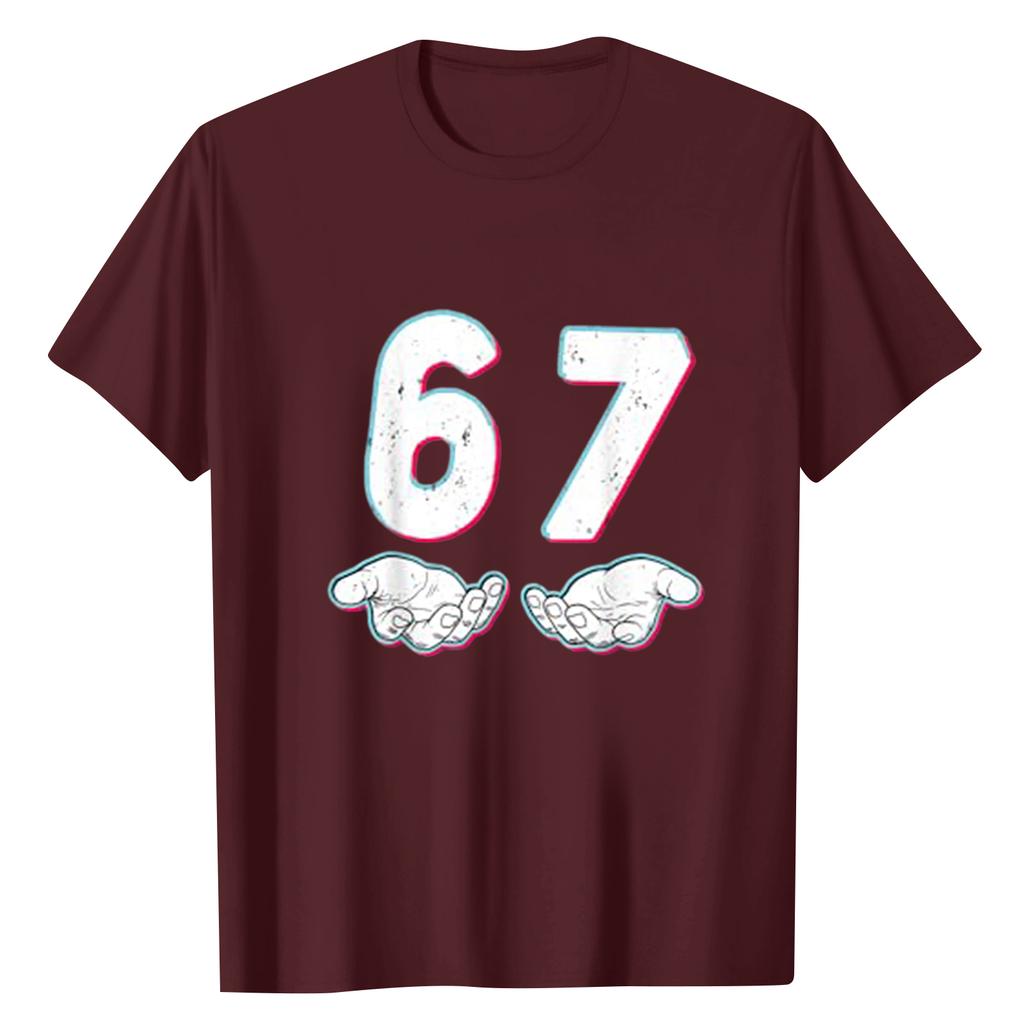 Ladies' Digital Printed Casual Round Neck Short Sleeved Top