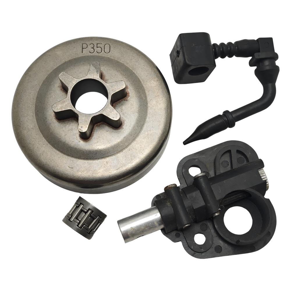 3/8" Clutch Drum Sprocket Oil Pump Kit for Partner 350 351 352 370 371 390 420 Chainsaw Replacement Part 530047061 530071259