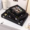1pc Badge display box with transparent dust cover, brooch and collectible jewelry box, black large capacity jewelry box