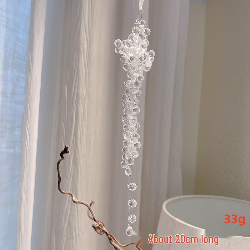 

Рождественские украшения в виде ледяных кристаллов, снежинок и звезд: Акриловые подвески-сосульки и с пайетками для елки и венков