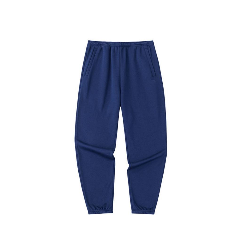 Anta Letter Print Loose Round Neck Sweatshirt Elastic Waist Cuffed Fleece Long Pants Casual Sports Suit 152448706N-1+952517307N-2