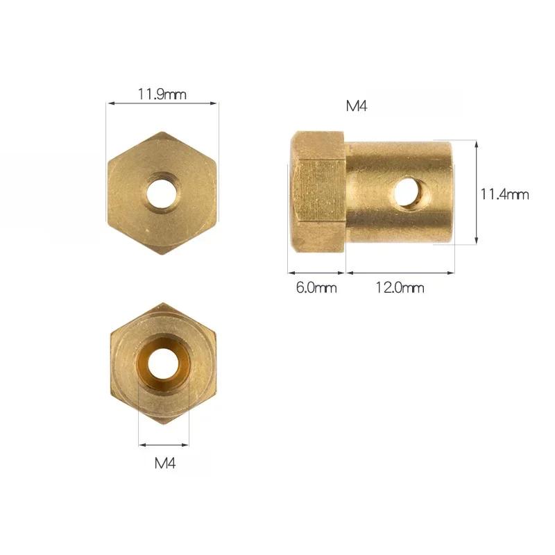 5Pcs Brass Hex Motor Drive Shaft Joint 2/3.17/3/4/5/6/7/8mm Transmission Coupling Coupler Connector For RC Model DIY