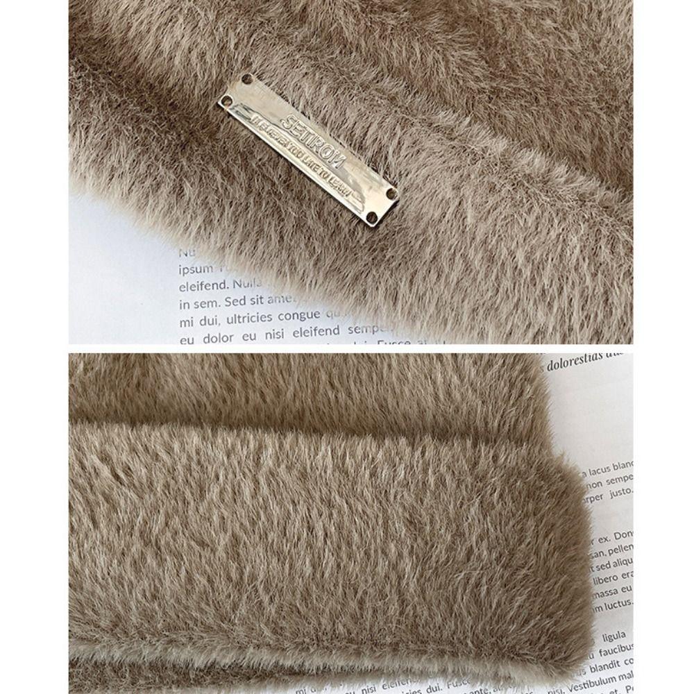 Bear Ears Knitted Cap Imitation Mink Wool Winter Plush Hat Cute Cat Ears Hat  Warm