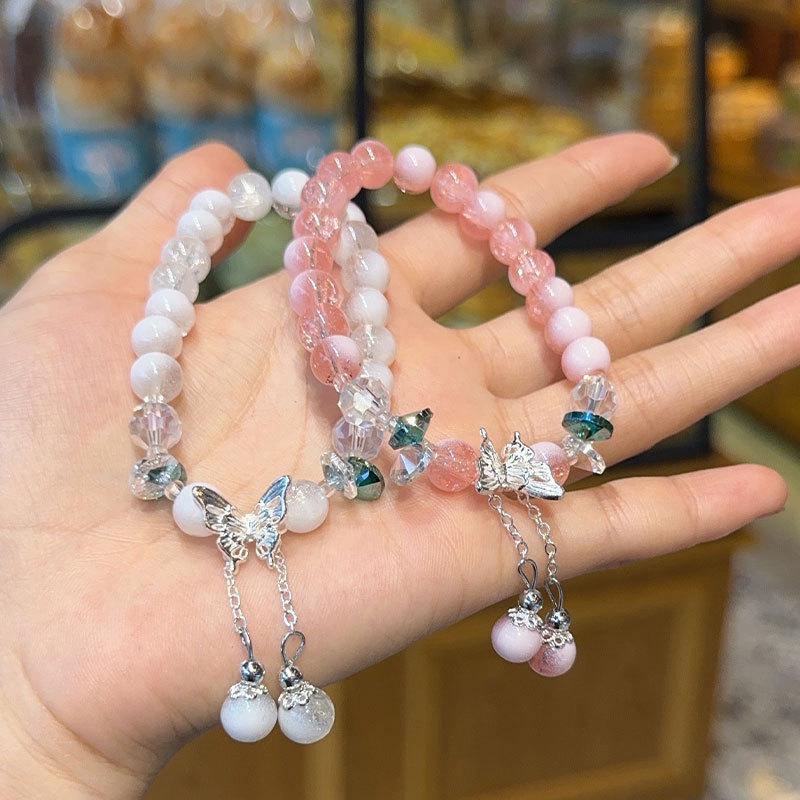 Gradient Crystal Butterfly Bracelet - Simple and Versatile Student Jewelry