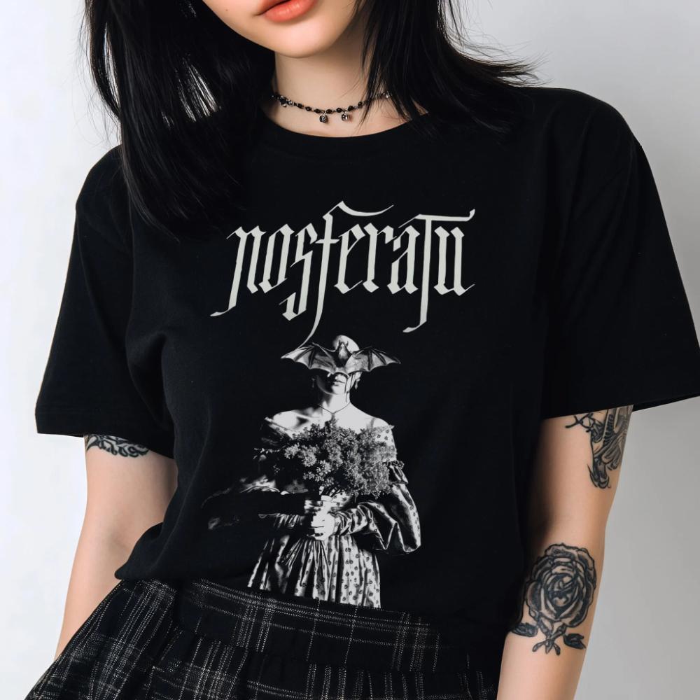

Nosferatu Graphic TShit Vintage Horror Movie Shirt Vampire Fans Gift Gothic Cinema RoUnisexce Clothing Graphic Short Sleeve Shirt S