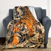 1pc Tiger Wave Print Blanket - Perfect Gift for Birthdays, Christmas & Halloween- Soft, Warm & Versatile yy250909133