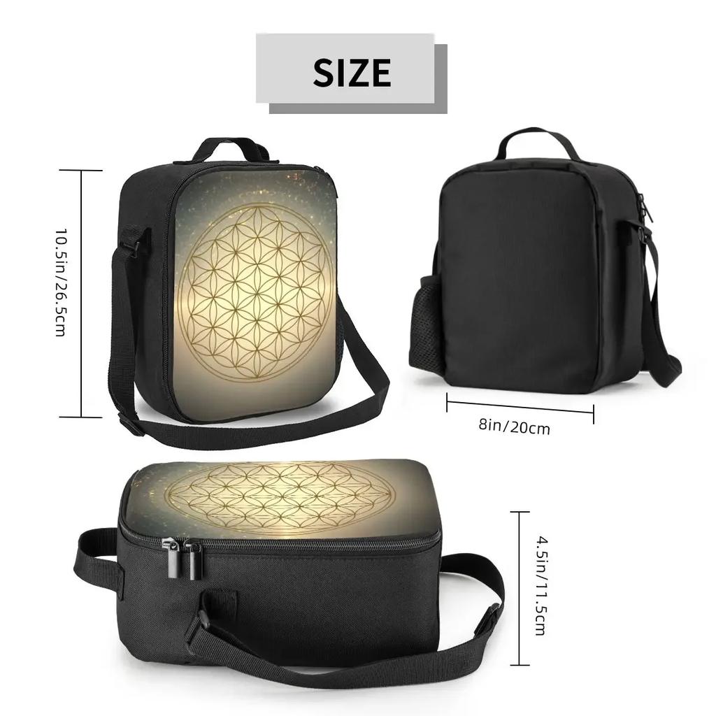 Flower Of Life Resuable Lunch Box Multifunction Mandala Buddhism Cooler Thermal Food Insulated Lunch Bag Kids School Children