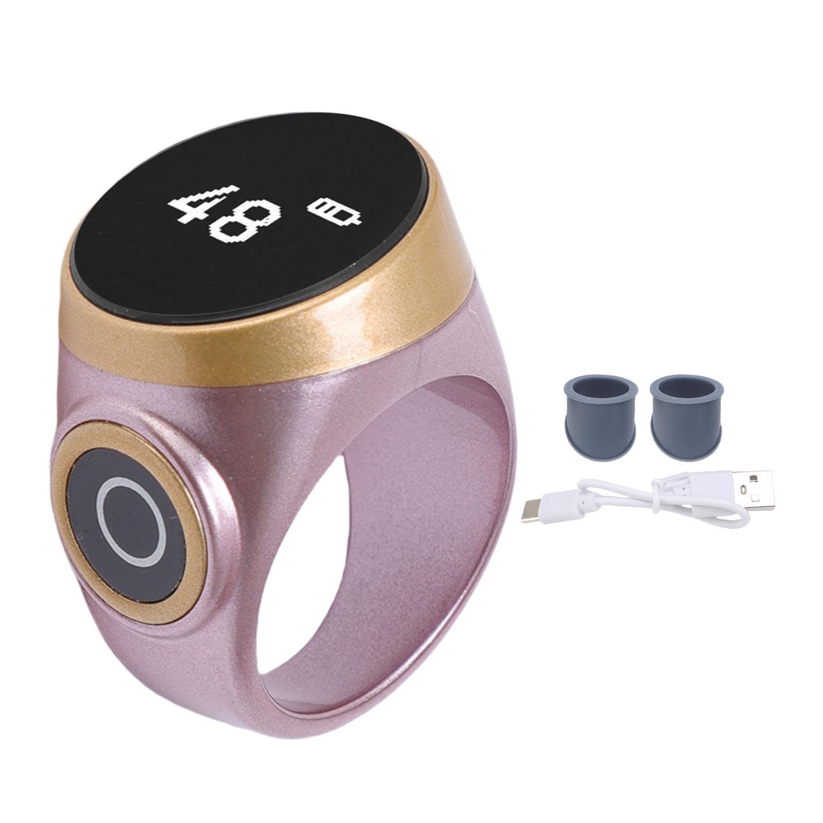 Smart Ring Counter Digital LCD Screen Electronic Finger Ring Counter Touch Control Water Proof Adjustable розового золота