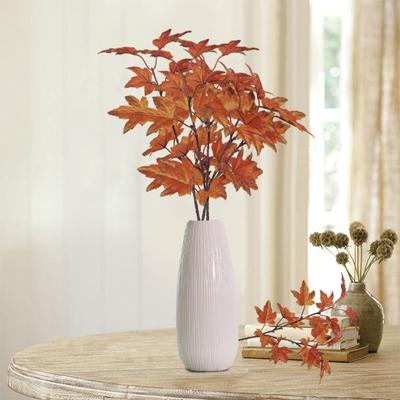 Artificial Maple Leaves Branch UV Resistant Greenery Plant Table Centerpieces Decor Fall Leaves Stems Thanksgiving Festival Autumn Home Adult Sex Wear