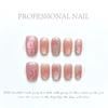 Pink Cat Eye Handmade Press On Nails With Bowknot And Love Heart Design Full Cover False Nail Tips For Women DIY Manicure