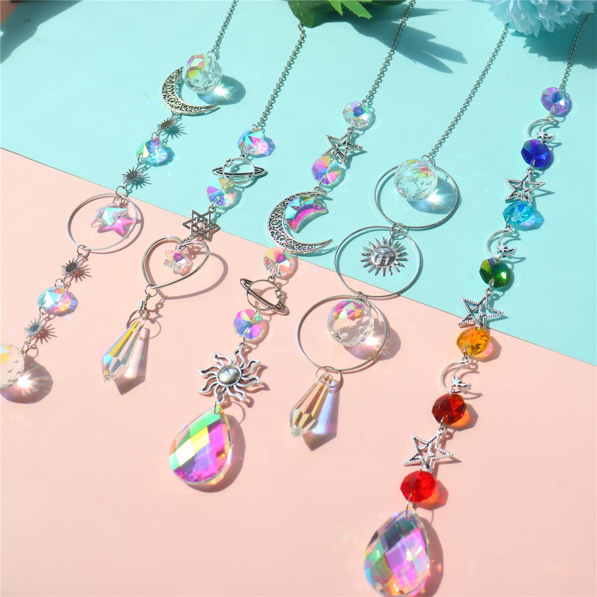 

Silver Iridescent Crystal Suncatcher Wedding Decor Home Wedding Party Decoration Ornament Creative Gift