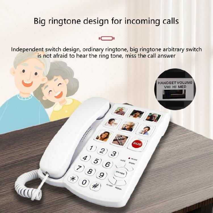 Large Button Home Phone Fixed Landline Telephone With Speakerphone and Last Number Redial Feature
