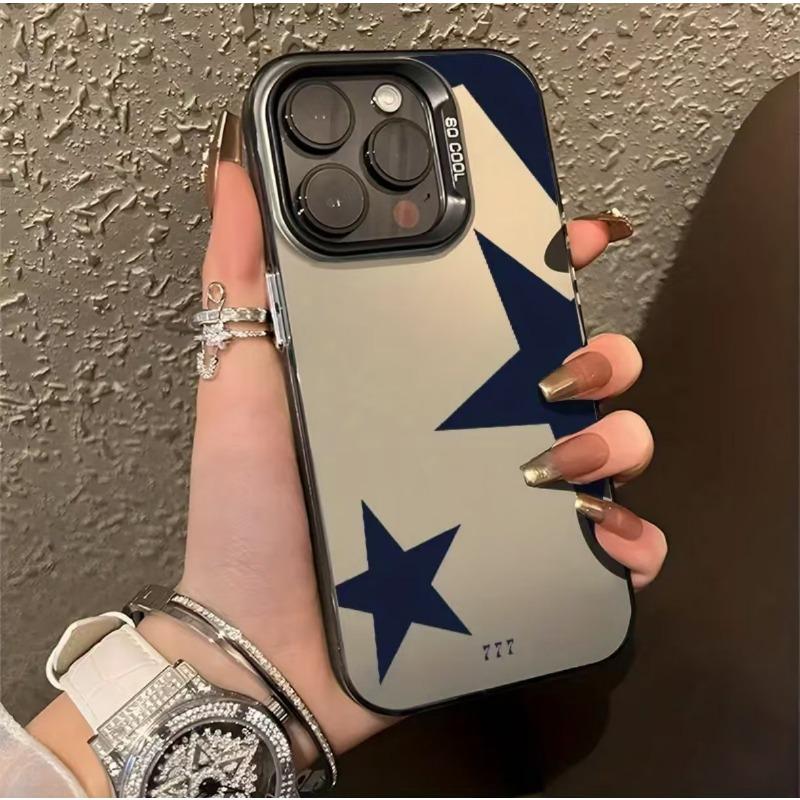 Premium Blue Star IPhone11 12 13 14 15 16 ProMax Apple IMD Phone Case Xr Xsmax