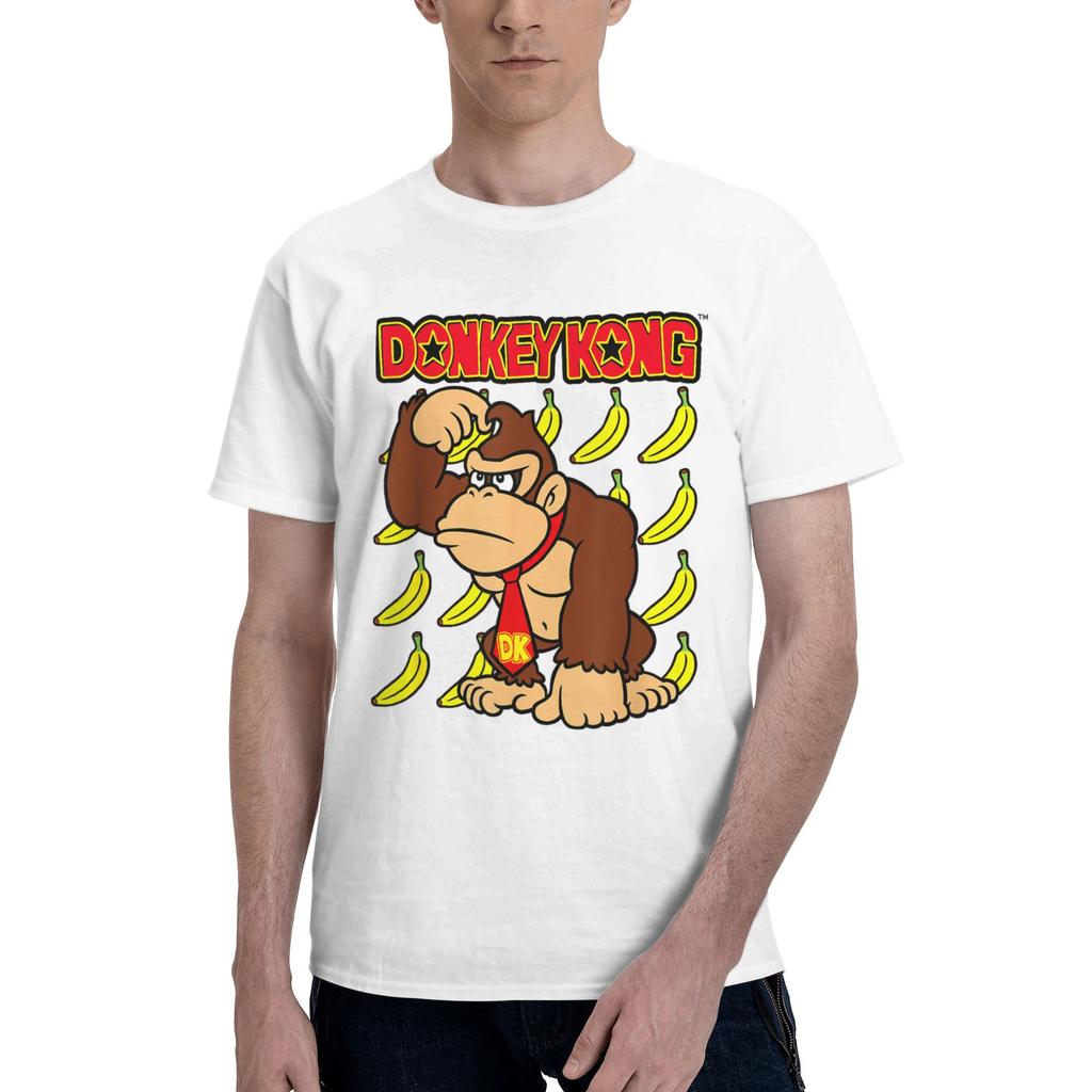 Funny Donkey Kong Poster T-Shirt Men Women's Round Collar Pure Cotton T Shirt  Short Sleeve Tees Birthday Present Clothes