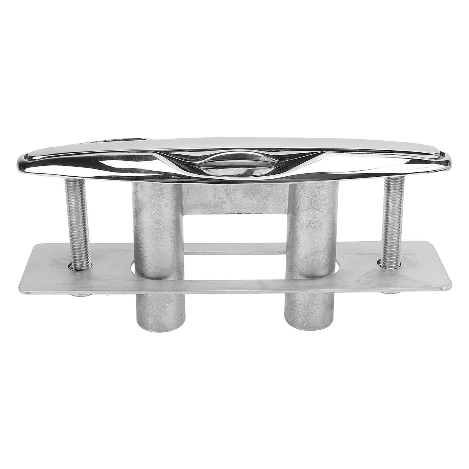 8in Boat Pull Up Cleats 316 Stainless Steel Retractable Flush Mount Dock Cleats with Backing Plate and Lock Nuts