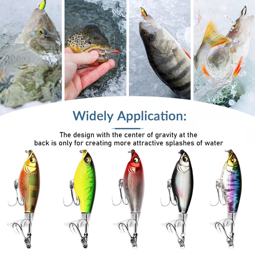 5pcs Fishing Lures Set Hard Baits Artificial Fish Shaped Lures with Treble Hooks for Freshwater Saltwater Fishing Tackle Accessories