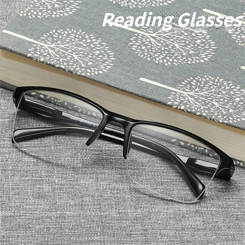 Ultralight Square Half Frame Reading Glasses Presbyopic Glasses Men Women +0.25 0.5 0.75 1 1.25 1.5 1.75 2 2.25 2.5 2.75 3