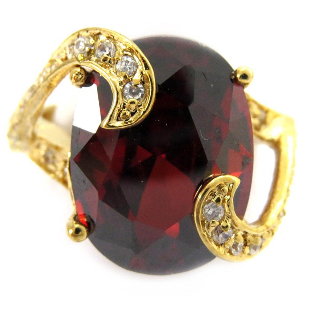 Garnet 'Sissi' Gold Plated Ring
