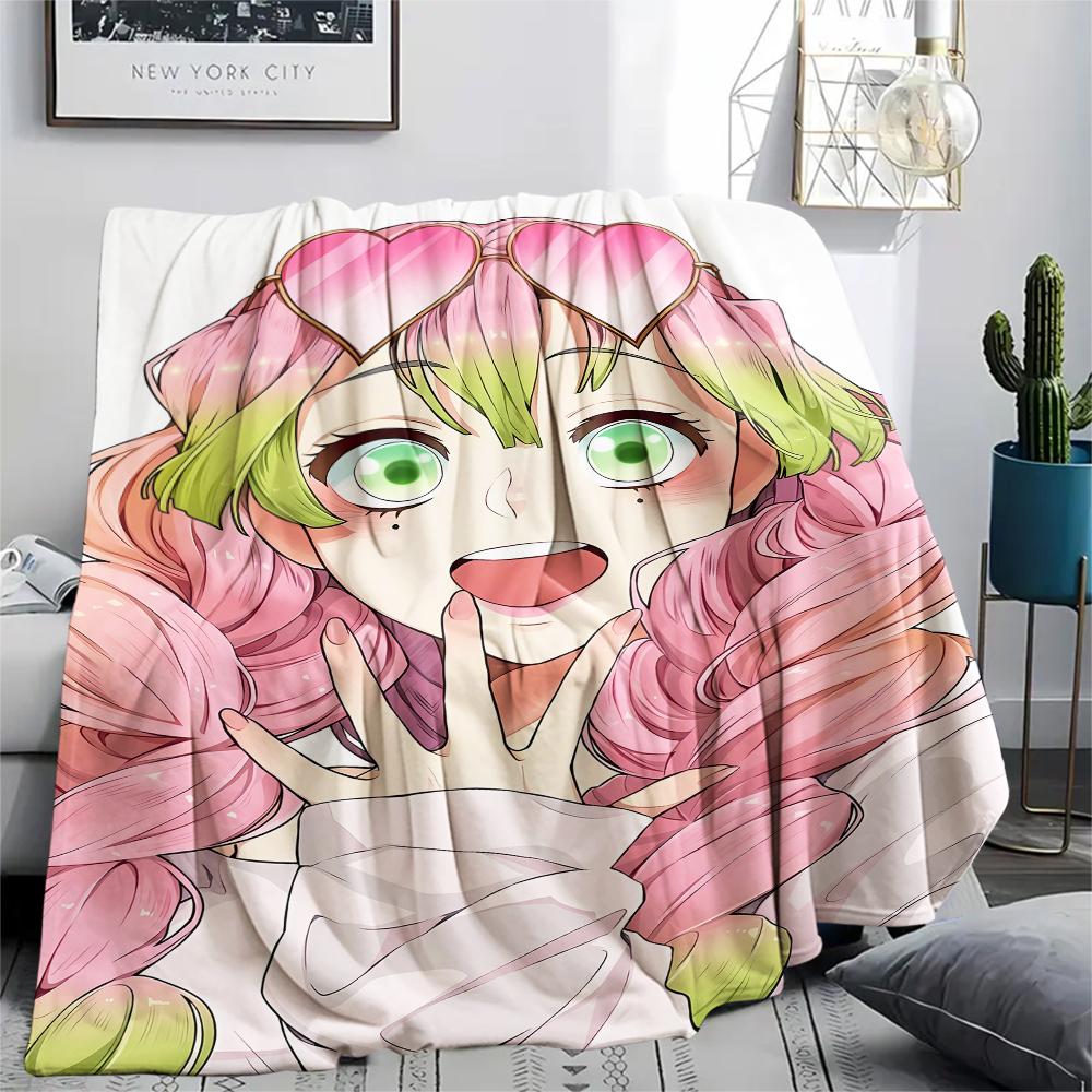 1PC Demon Slayer Print Flannel Blanket, High quality All Seasons, Home Decor, Warmth and Comfort, Perfect for Christmas Gifts