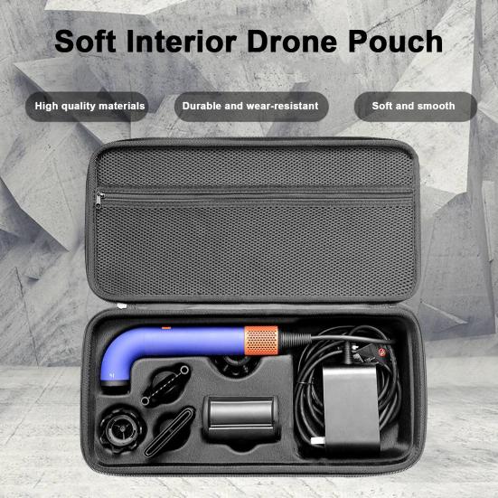 Travel Hair Dryer Carrying Case for Dyson HD17 HD18 Portable EVA Hard Shell Hair Dryer Attachment Accessories Storage Case Protective Bag