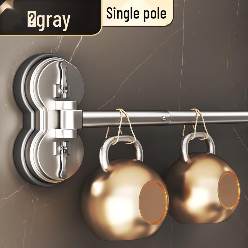 Handun Foldable No-Drill Suction Shower Curtain with Rod