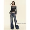 American-Style Small Retro Skinny Denim Women's 2025 Summer Sexy Low Waist Loose Non-Stick Leg Straight-leg Skinny Pants