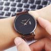 YOLAKO Brand Stylish Minimalist Mens Watch Leather Strap Watch British Style Calendar Simple Erkek Kol Saati Quartz Watch