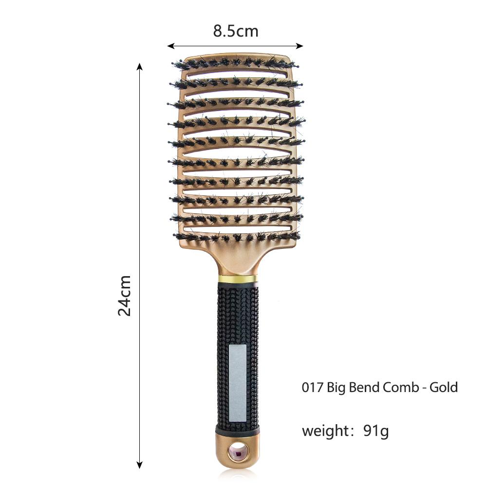 Nylon Boar Bristle Brush Teeth Top Selling Vent Hair Brush Rubber Handle Detangling Hair Comb Oval Scalp Massage Brush for Women