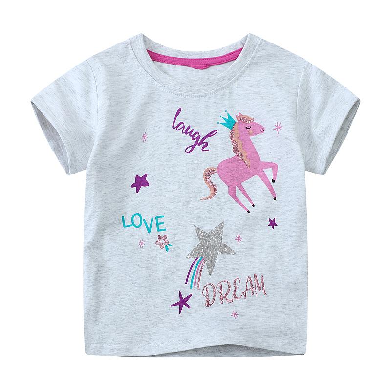 Little Maven 2026 Summer New Kids Clothes Baby Girls T Shirts Children's Clothing Cartoon Unicorns Shirts 2-7 Years Old