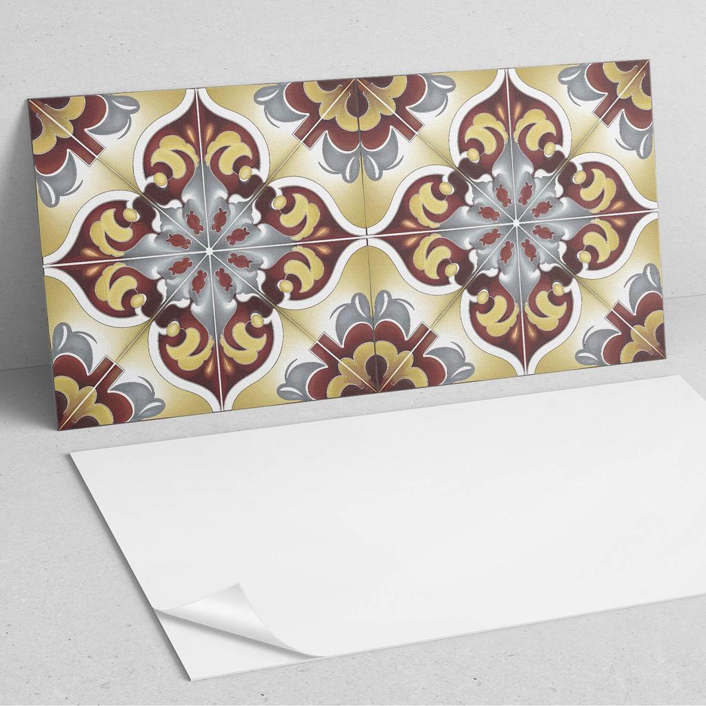 Panel Samoprzylepny Z Grafiką Do Jadalni Pcv 120X60 Cm Wzór Dekoracyjny Z Motywem Kwiatowym
