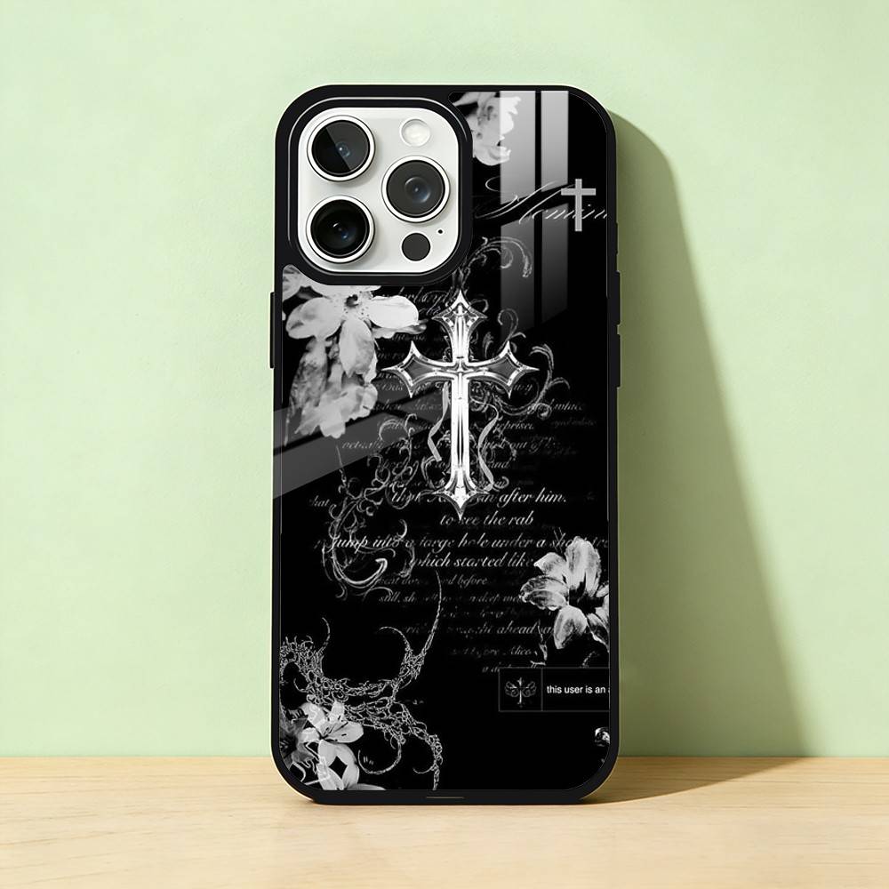 

AAA Gothic Style Case Phone Case For iPhone 17 16 15 14 13 12 11 Pro Max Plus Silver Matte Black Cover iPhone16pro