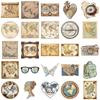 50 Retro Map Stickers: Personalized Decals for Journals, DIY, Water Bottles, and Phone Cases