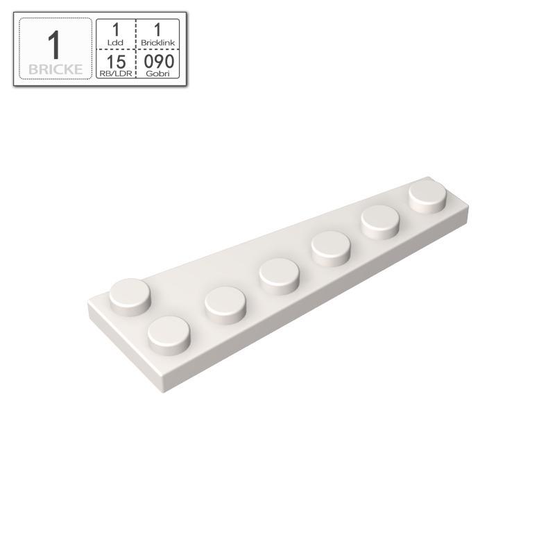 BRICKE 78443 6x2 Left Wedge Building Block, Lego Compatible, MOC Spare Part 39pcs белый