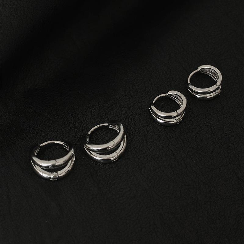 Double Arc Earrings, Premium Earrings, Niche Simple Smooth Circle Earrings.