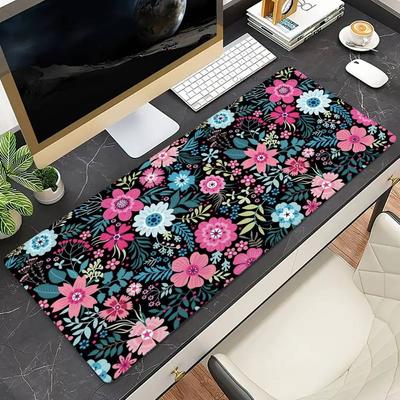 Purple Flowers Mousepad Non-slip Suitable For Office Computers Laptops E-sports Game Desk Mats XXL Keyboard