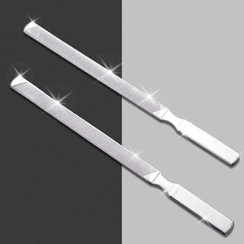 

2pcs Professional-grade stainless steel double-sided nail file - formaldehyde-free, odorless, suitable for salon and home use. серебряный