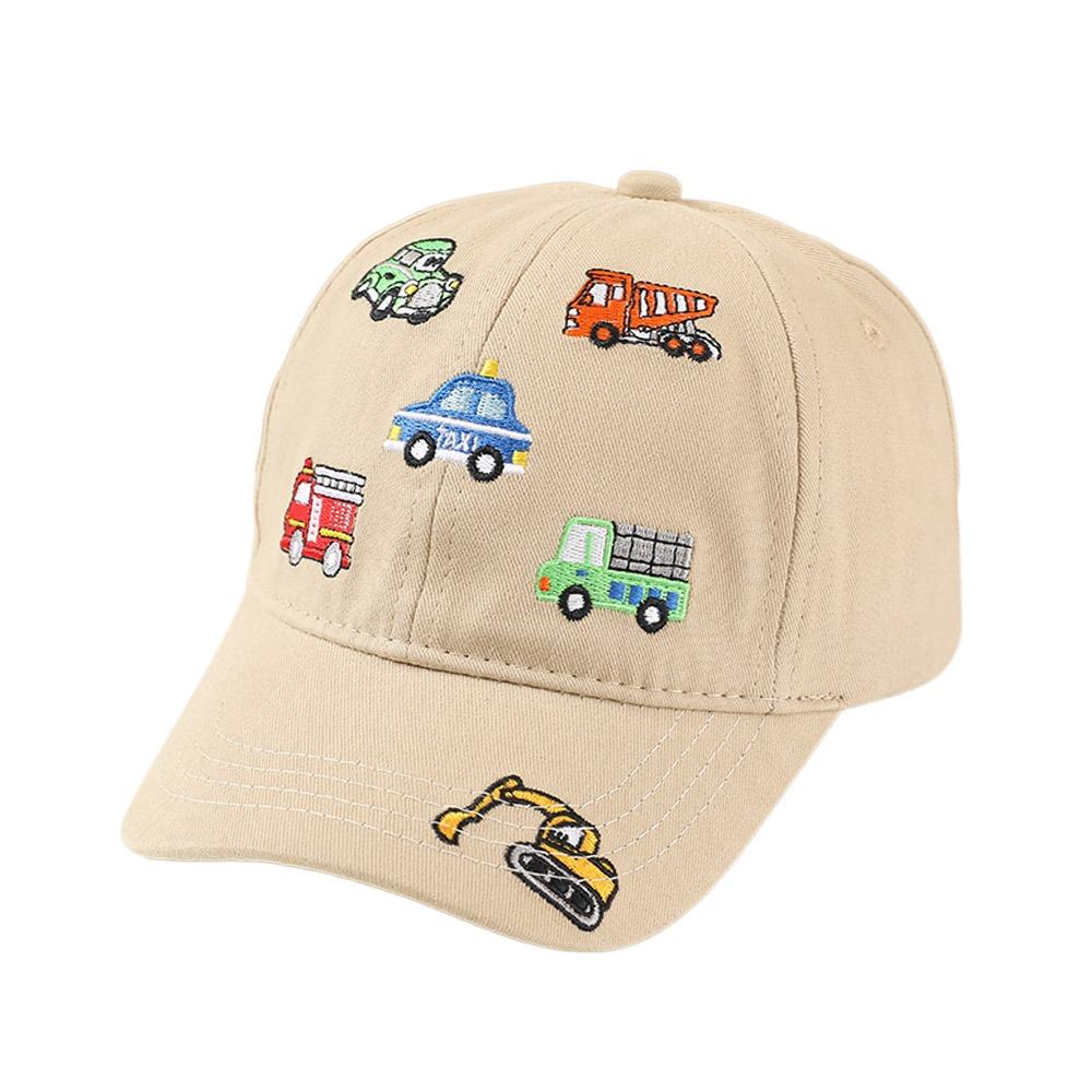 Cartoon Embroidered Baseball Cap Little Car Pattern Kids Sun Protection Cap Spring Autumn хаки