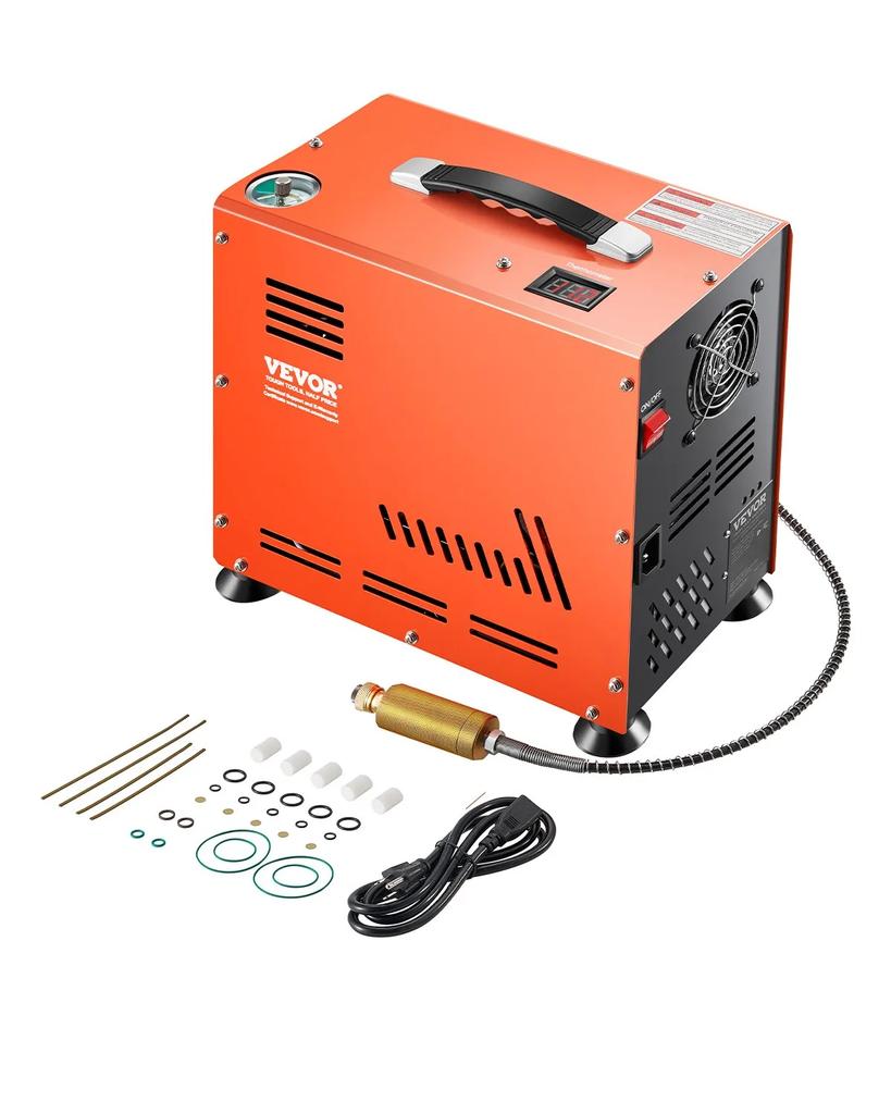VEVOR PCP Air Compressor, 800W Dual-Cylinder PCP Airgun Compressor 4500PSI/30Mpa with Built-in Fan Cooling System