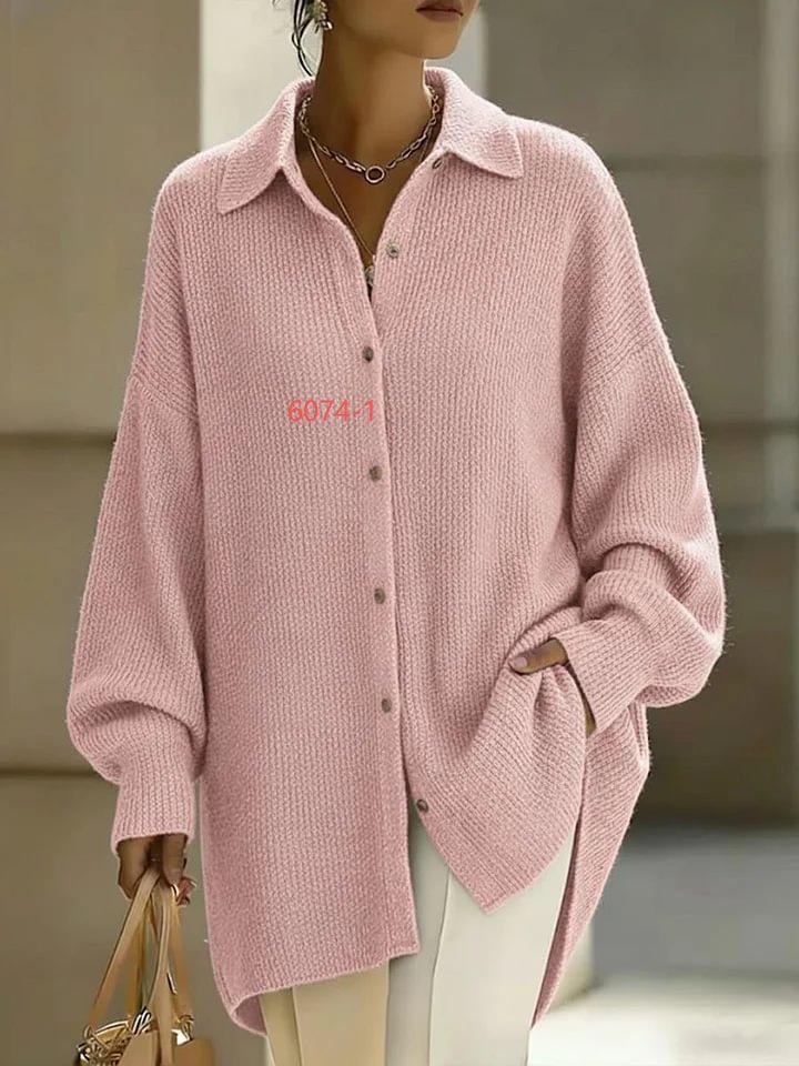2026 Damen Eleganter Einfarbiger Knopf Langarm Woll Cardigan Pullover