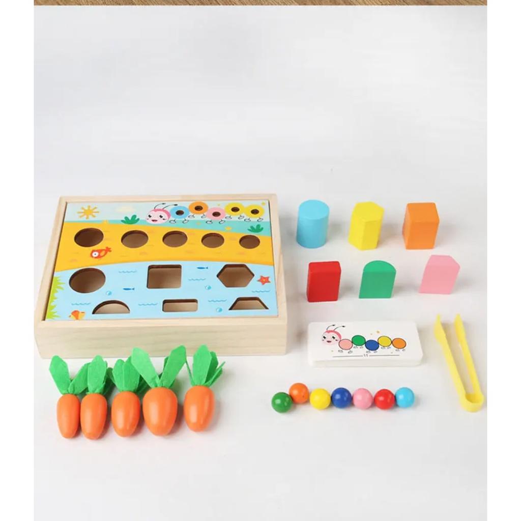 Wooden Shape Puzzle Preschool Cognitive Toy Early Learning Sorter Game Shape Sorter Puzzle for Children Kids Girls Boys Toddlers