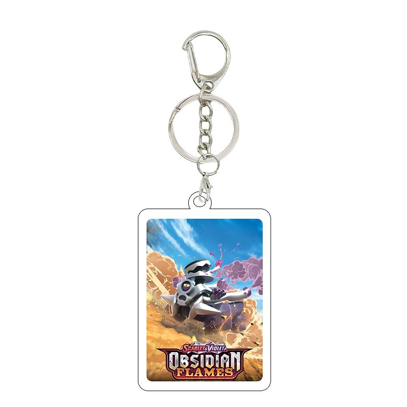 Anime Cartoon Gengar Psyduck Mew Bulbasaur Anime Game Characters Acrylic Pendant PKM Ptcg Decor Key Chain Ring for Fans Gifts
