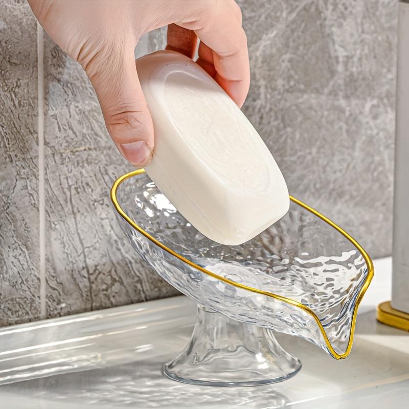 1pc Oval Soap Dish with Drainage Holes Durable Plastic Bathroom Organizer Storage Soap Dish Holder Home Bathroom Accessories