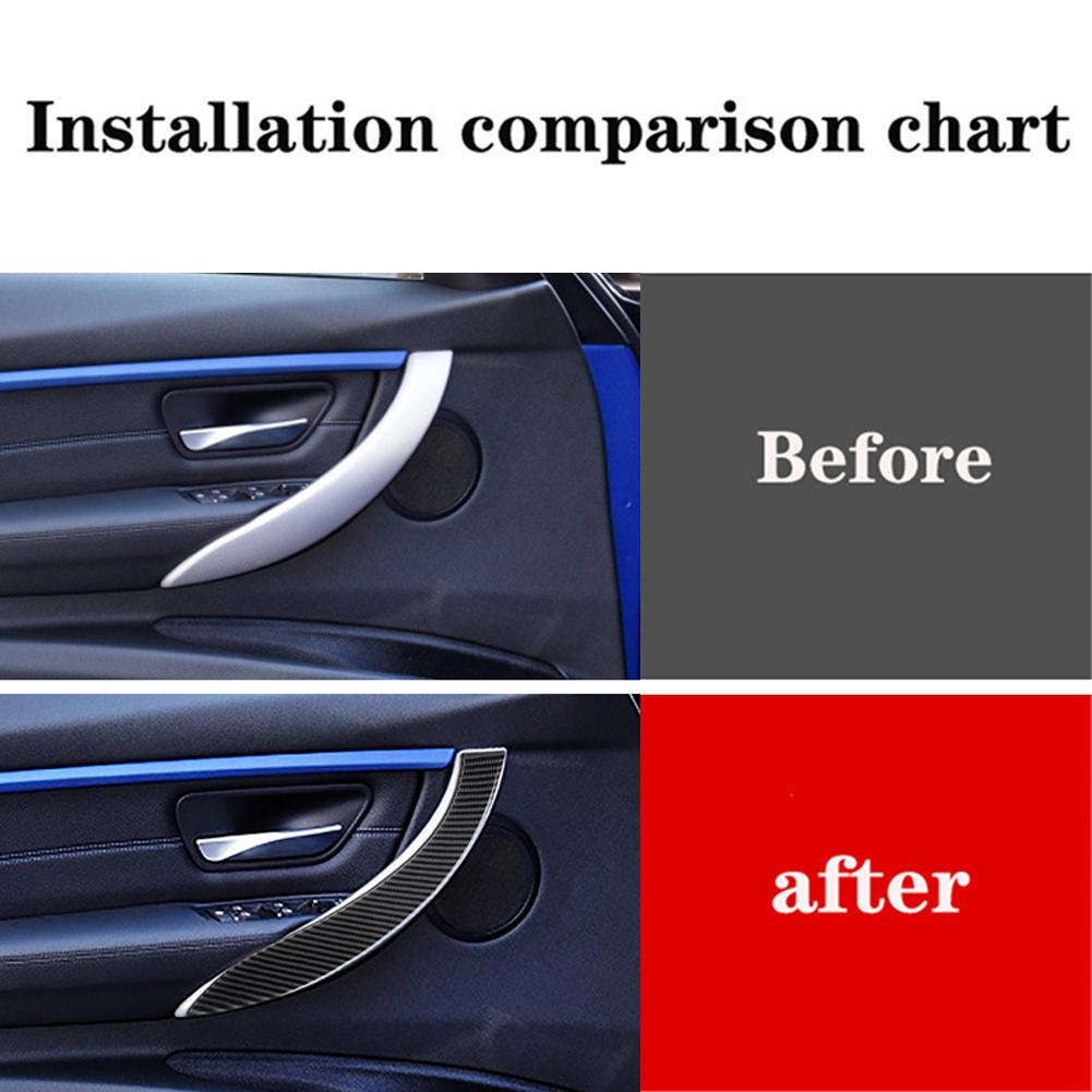 Black Car Interior Decoration Protection Carbon Fiber Sticker For BMW F30 F34 2013-2017 Auto Styling Accessories